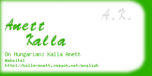 anett kalla business card